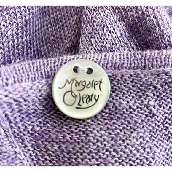 Margaret O'Leary Womens Flounce Italian Linen Lightweight Sweater Blouse Ruffle - Picture 4 of 8